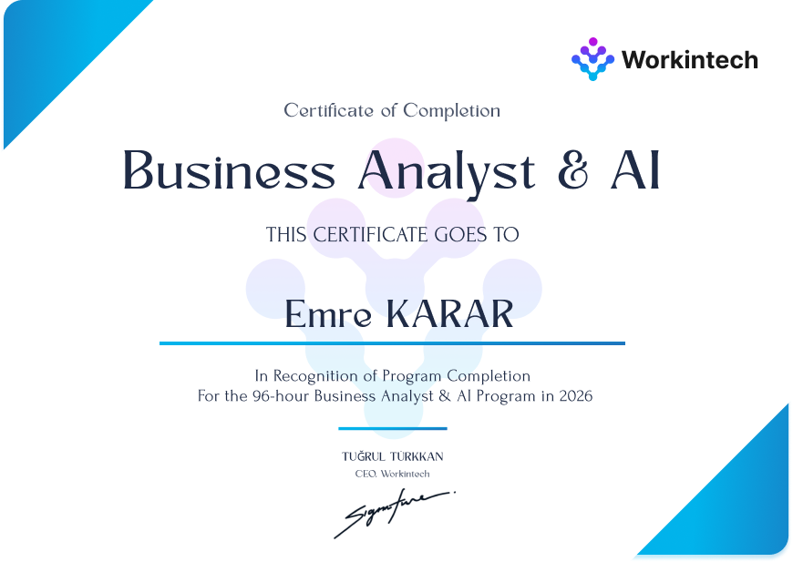 businessAnalysis sertifikası